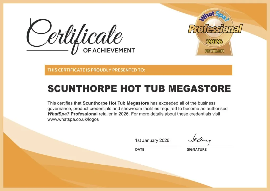 WhatSpa? Professional Certificate 2026 - Scunthorpe Hot Tub Megastore